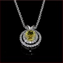 0.89 Cts 14k White Gold Oval Shape Double Halo Pendant - Image 4