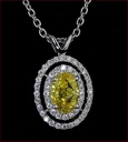 1.08 Cts 14k White Gold Oval Shape Double Halo Pendant - Image 3