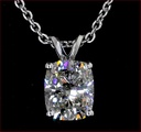 1.06 Cts 14k White Gold Cushion Modified Shape Solitaire Pendant - Image 2