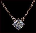 0.76 Cts 14k Rose Gold Cushion Shape Solitaire Pendant - Image 3