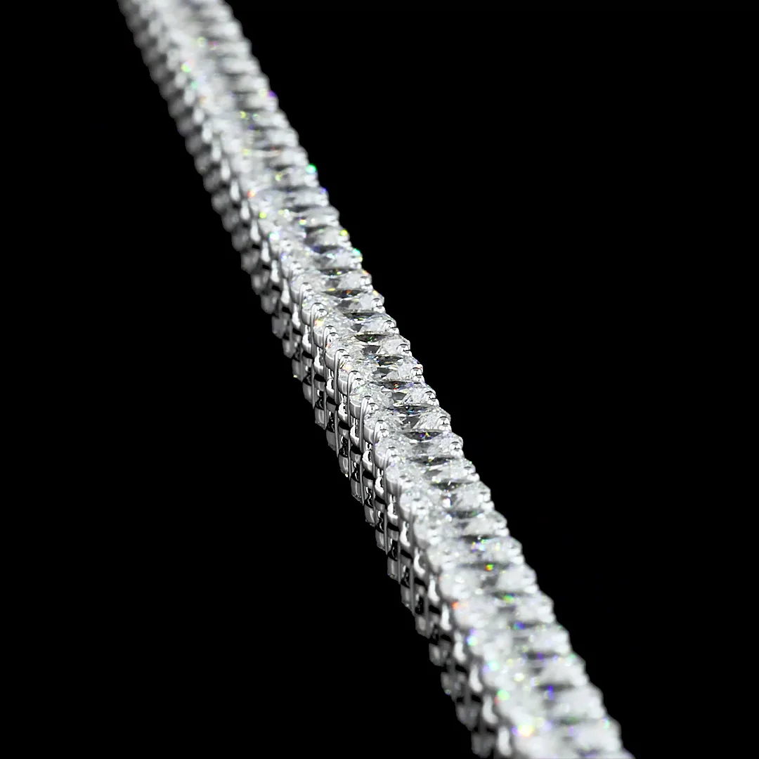 7 Cts 14k White Gold Oval Shape Tennis Bracelet - Image 2