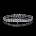 5.03 Cts 14k White Gold Oval Shape Tennis Bracelet - Image 3