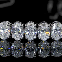 10.5 Cts 14k White Gold Oval Shape Tennis Bracelet - Image 2