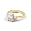 2.15 Cts 14k Yellow Gold Emerald Shape 3 Stones Ring - Image 3