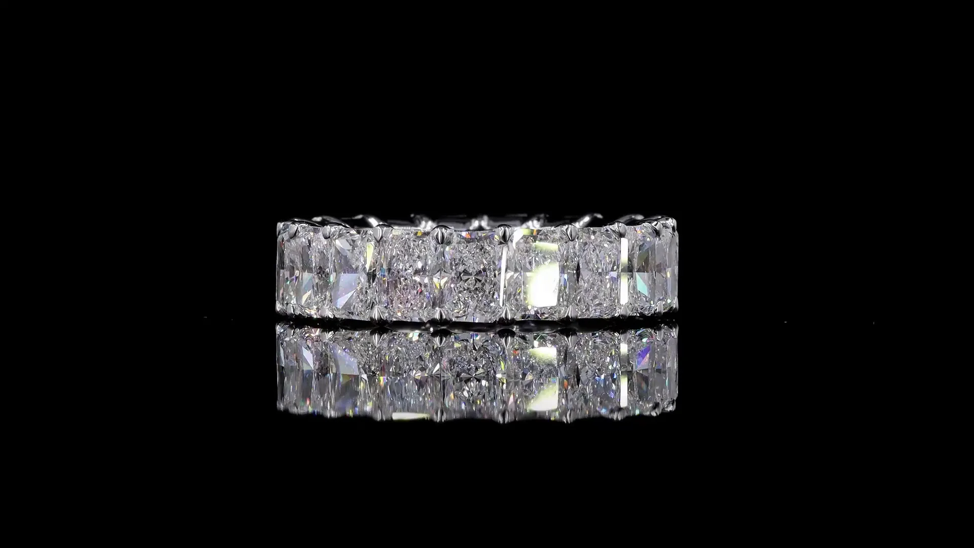 8.94 Cts 18k White Gold Radiant Shape Eternity Band Eternity Band - Video