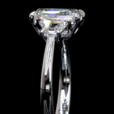1.37 Cts Platinum Emerald Shape 3 Stones Ring - Image 4