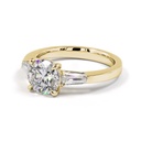 2.6 Cts 14k Yellow Gold Round Shape 3 Stones Ring - Image 4