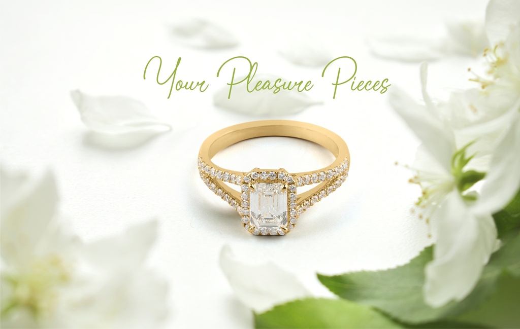 2.05 Cts 14k Yellow Gold Emerald Shape Split Shank Ring - Image 3