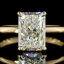 1.87 Cts 14k Yellow Gold Radiant Shape Hidden Halo Ring - Image 2