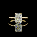 1.87 Cts 14k Yellow Gold Radiant Shape Hidden Halo Ring - Video