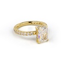 1.43 Cts 14k Yellow Gold Radiant Shape Hidden Halo Ring - Image 2