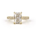 1.43 Cts 14k Yellow Gold Radiant Shape Hidden Halo Ring - Video