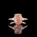3.12 Cts 14k Rose Gold Mix Shape 3 Stones Ring
