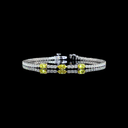 4.13 Cts 14k White Gold Mix Shape Station Line Tennis Bracelet