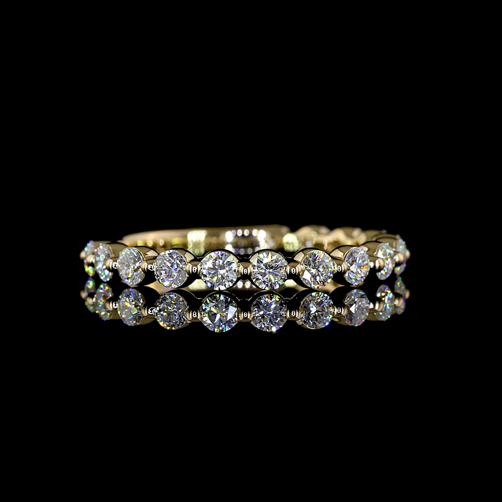 0.74 Cts 14k Yellow Gold Round Shape 3/4 Band Eternity Band