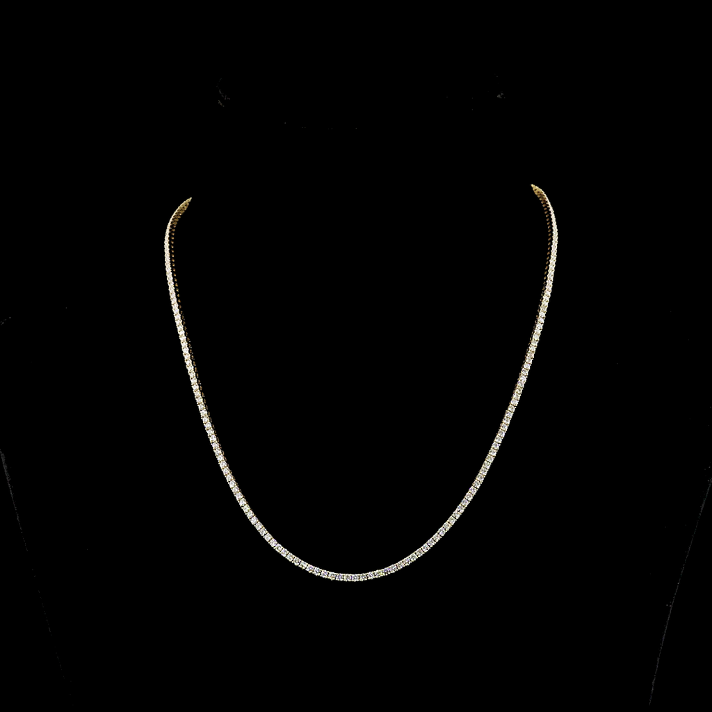 4.79 Cts 14k Yellow Gold Round Shape Tennis Necklace