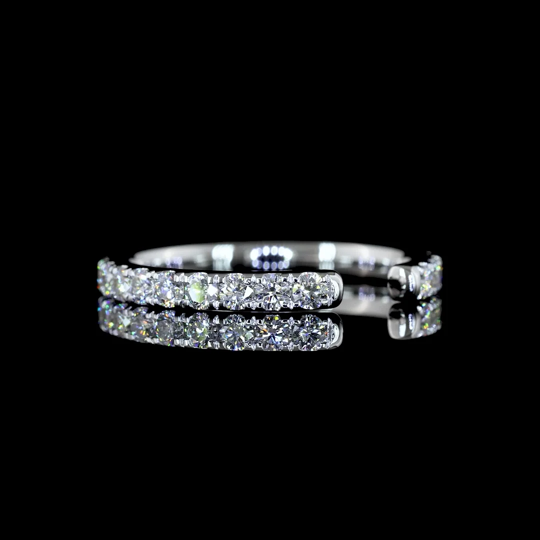 0.51 Cts 14k White Gold Round Shape 3/4 Band Eternity Band