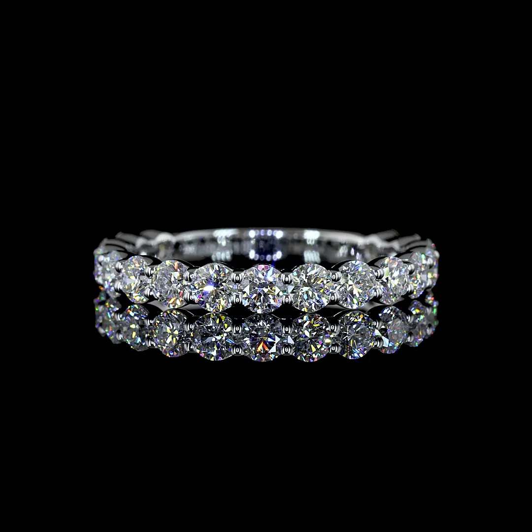 1.07 Cts 14k White Gold Round Shape 3/4 Band Eternity Band
