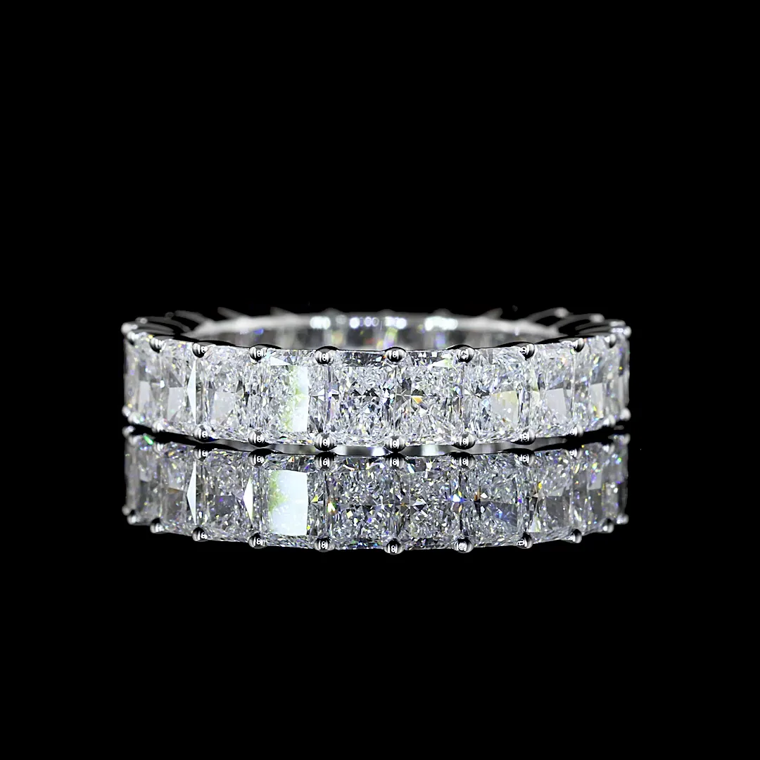 3.95 Cts 18k White Gold Radiant Shape Eternity Band Eternity Band