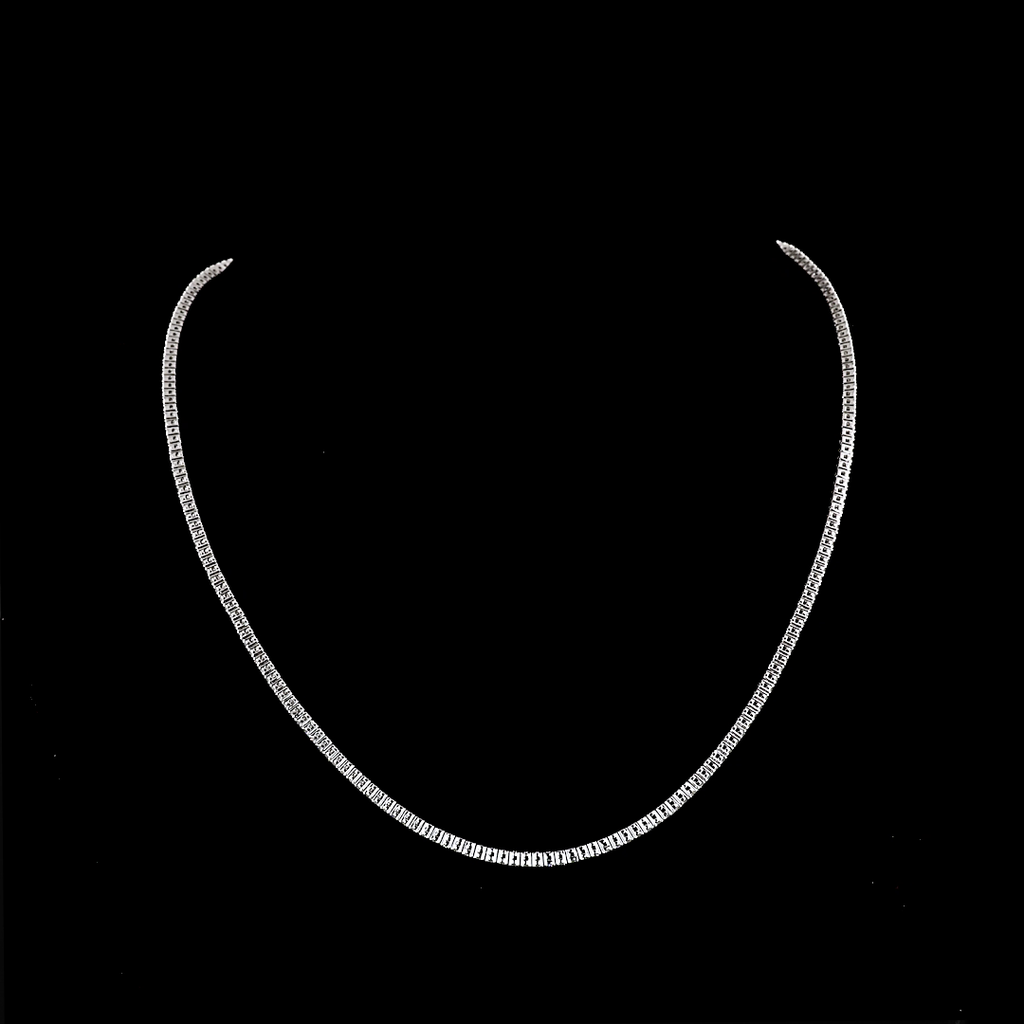 4.6 Cts 14k White Gold Round Shape Tennis Necklace