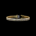 4.18 Cts 14k Yellow Gold Emerald Shape Tennis Bracelet