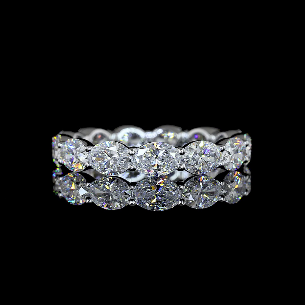 3.45 Cts 18k White Gold Oval Shape Eternity Band Eternity Band