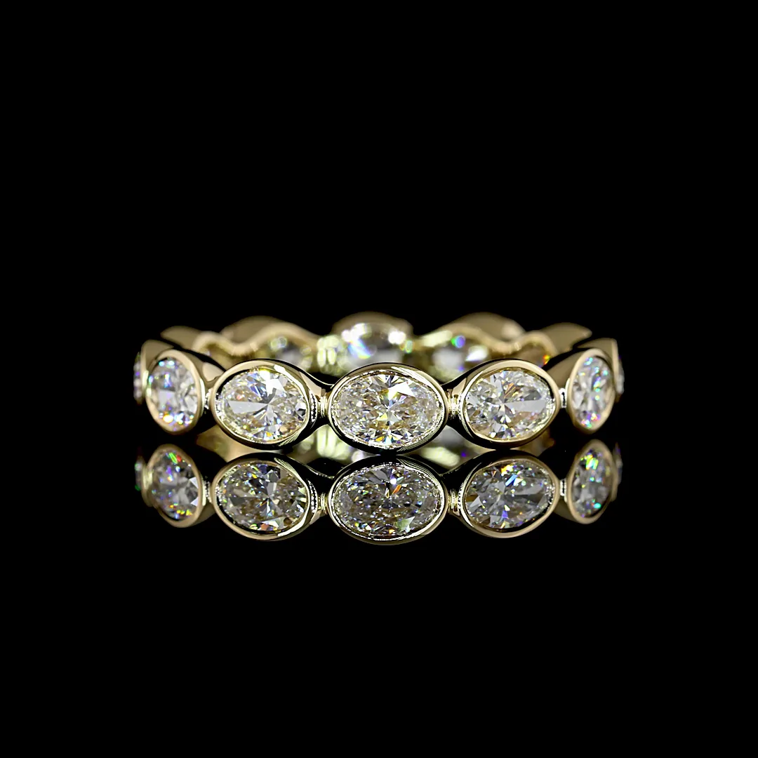 1.76 Cts 14k Yellow Gold Oval Shape Eternity Band Eternity Band