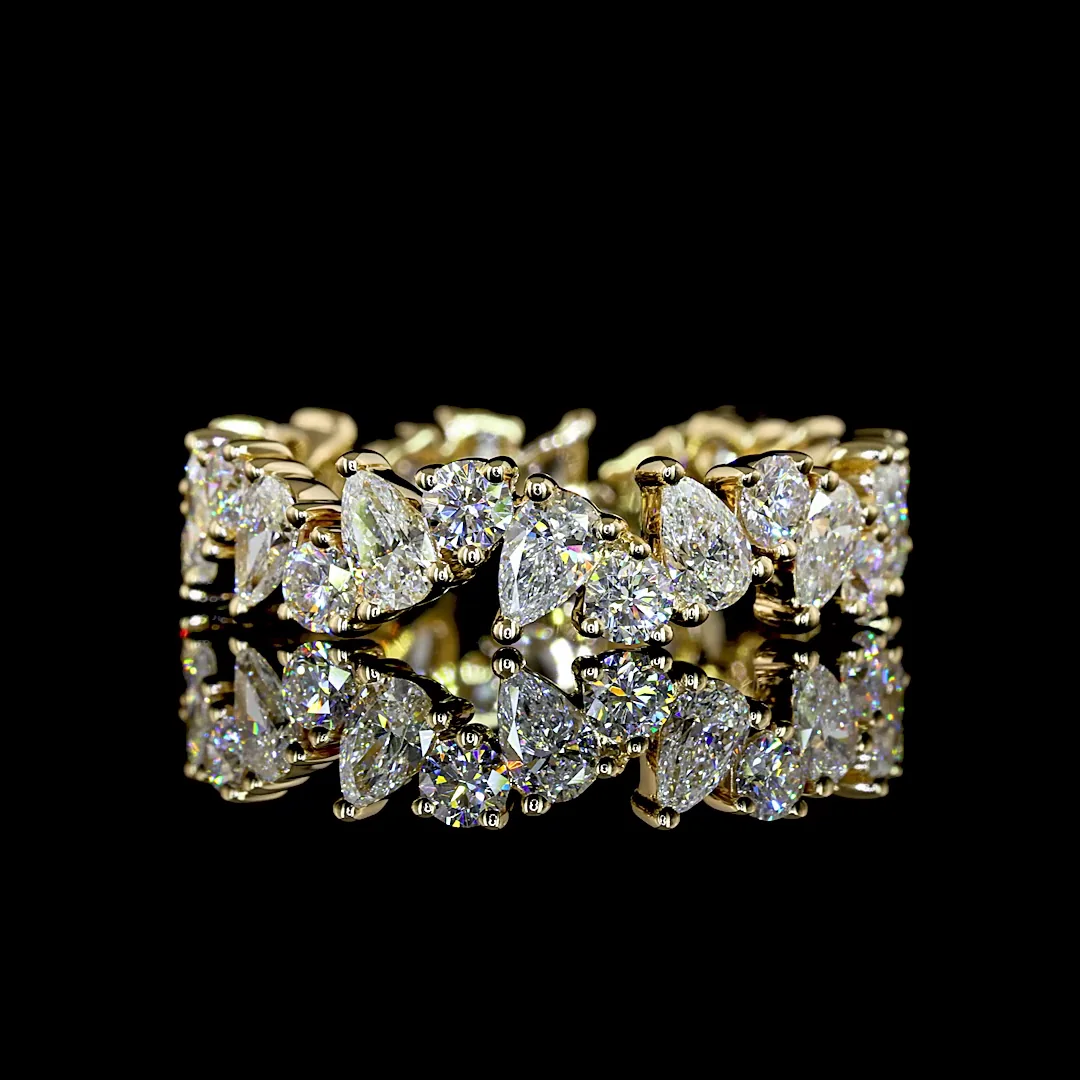 2.38 Cts 14k Yellow Gold Mix Shape Eternity Band Eternity Band