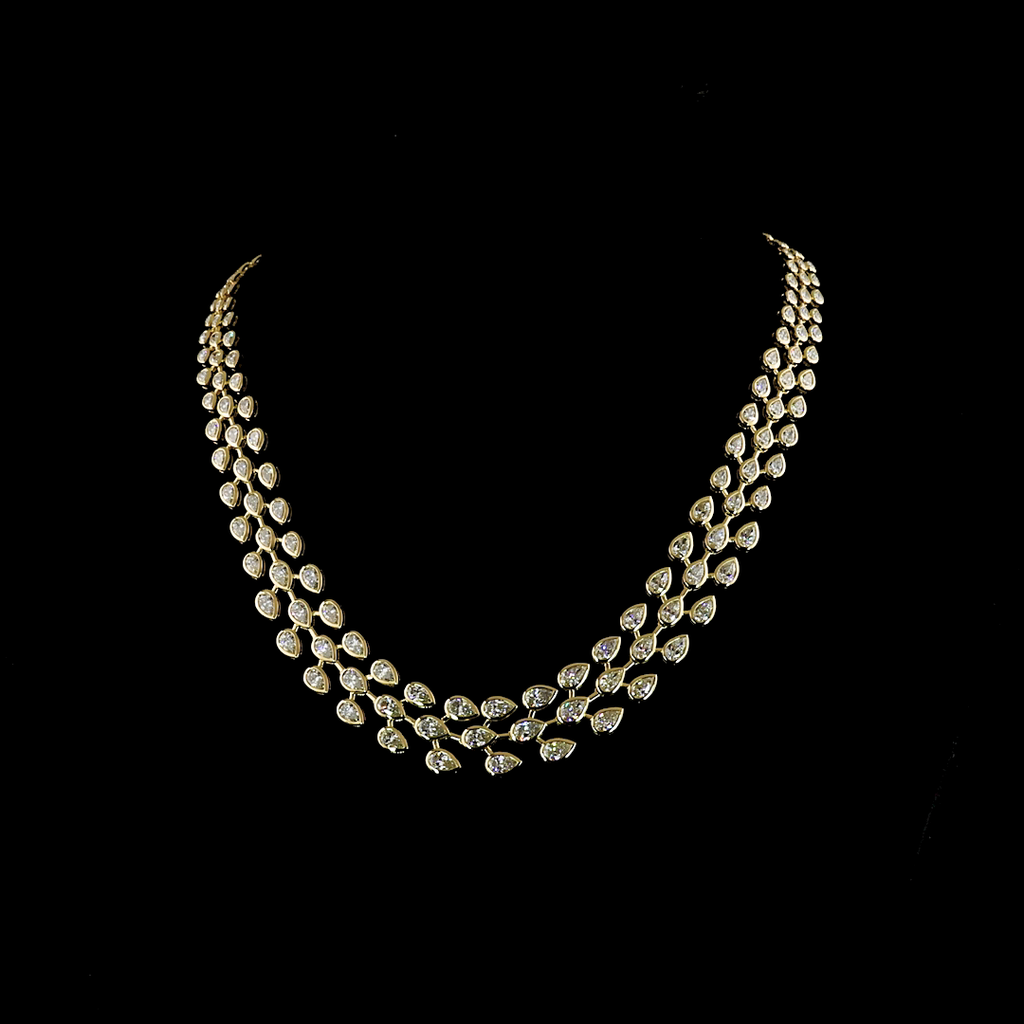 16.14 Cts 14k Yellow Gold Pear Shape Special Necklace