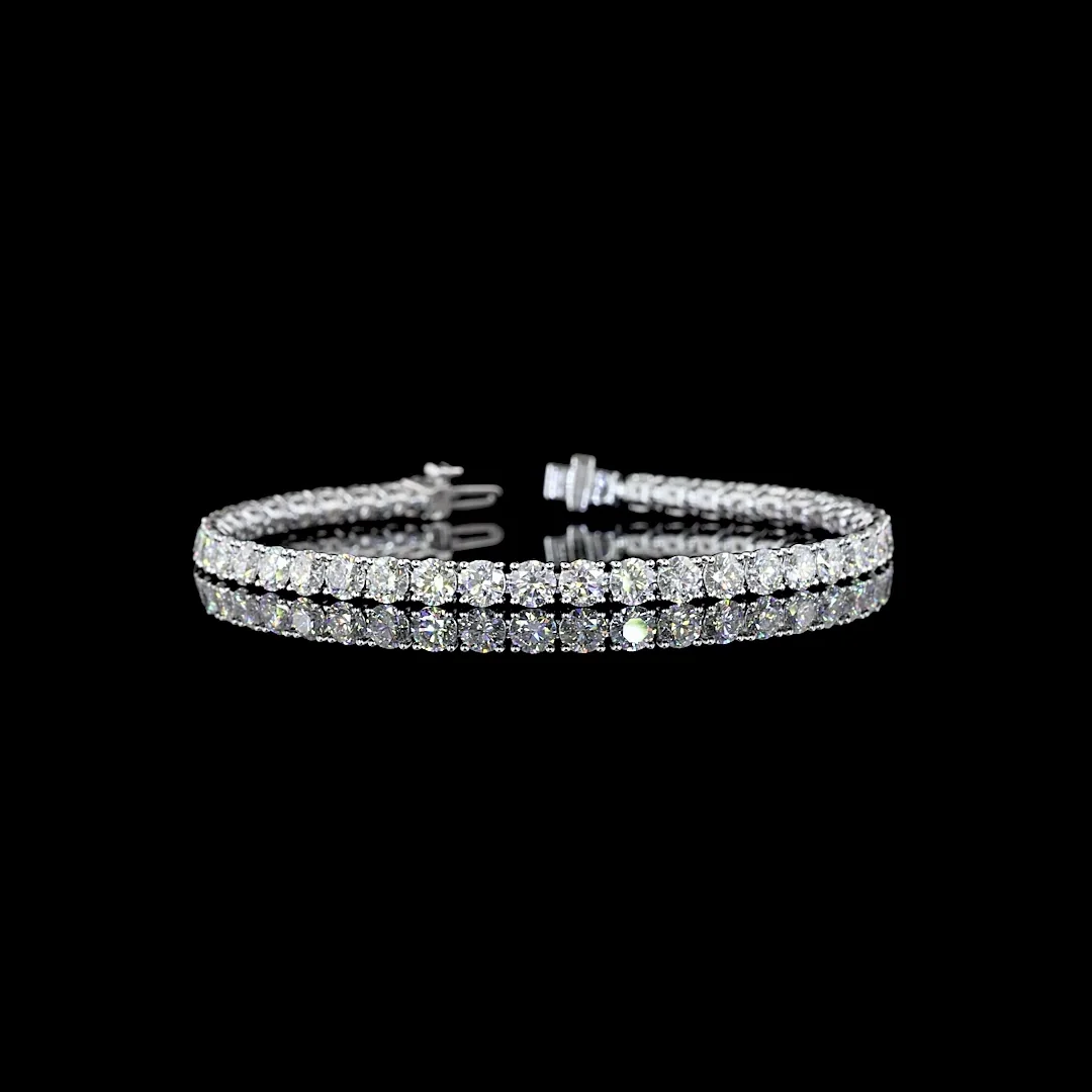 9.82 Cts 14k White Gold Round Shape Tennis Bracelet