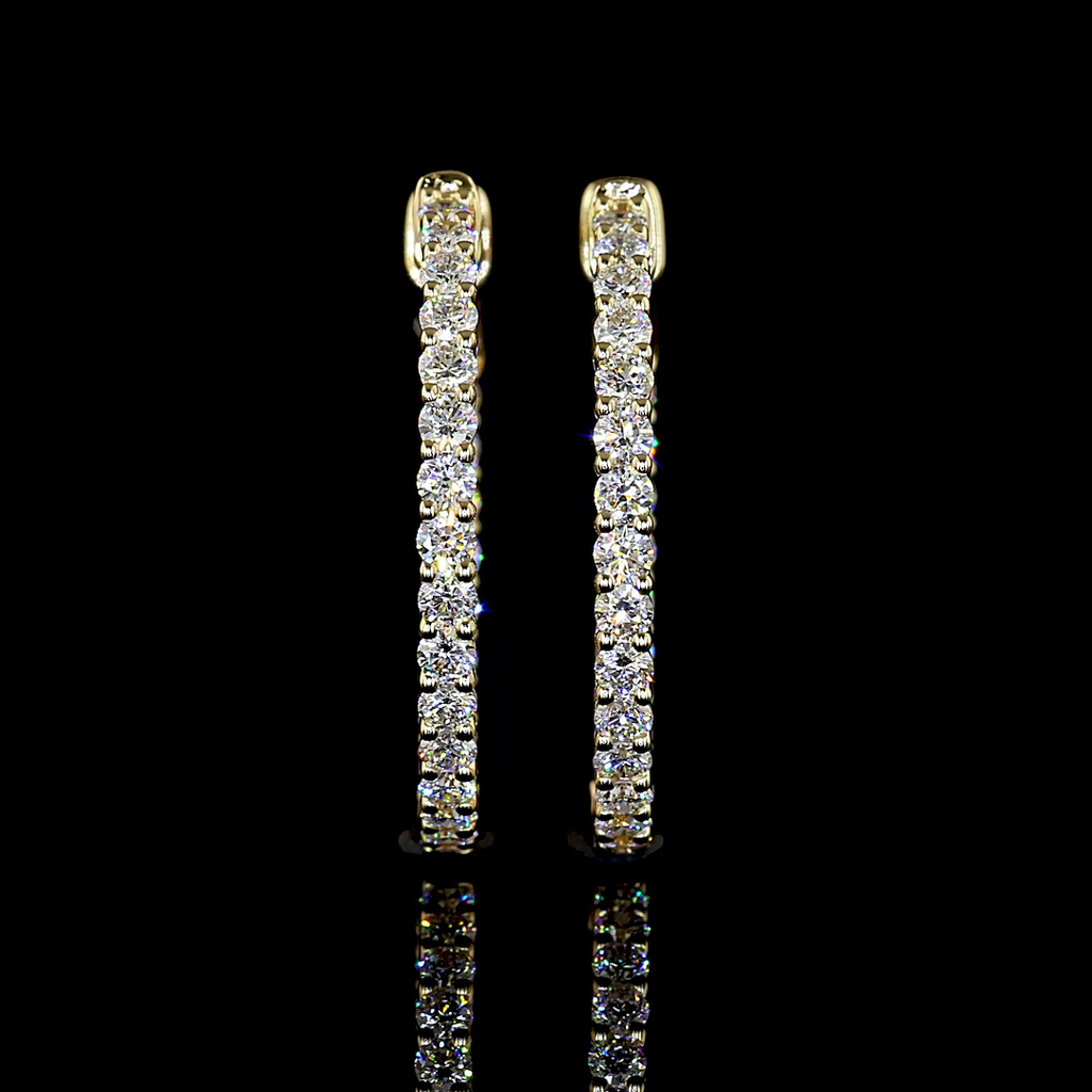 1.01 Cts 14k Yellow Gold Round Shape Hoops Earring