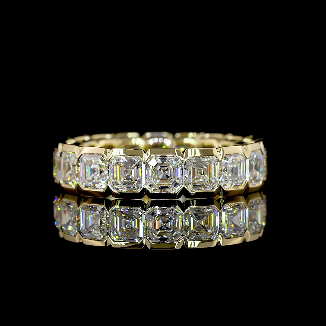 5.05 Cts 14k Yellow Gold Asscher Shape Eternity Band Eternity Band