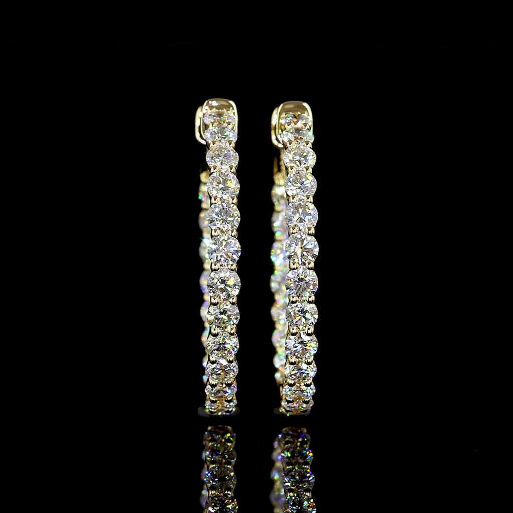 2.17 Cts 14k Yellow Gold Round Shape Hoops Earring