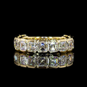 3.96 Cts 14k Yellow Gold Asscher Shape 3/4 Band Eternity Band