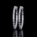 1.86 Cts 14k White Gold Emerald Shape Hoops Earring