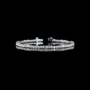 4.26 Cts 14k White Gold Mix Shape Station Line Tennis Bracelet