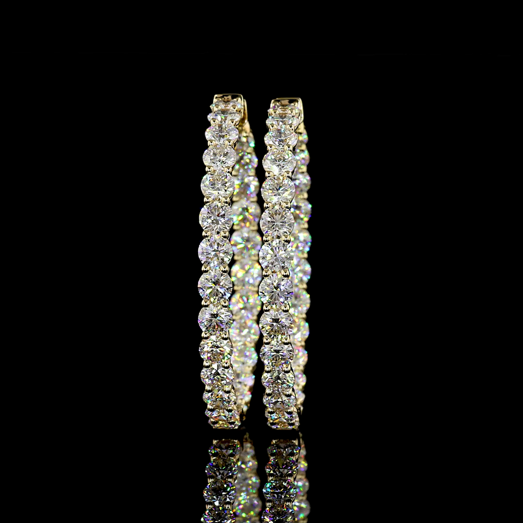 16.25 Cts 14k Yellow Gold Round Shape Hoops Earring