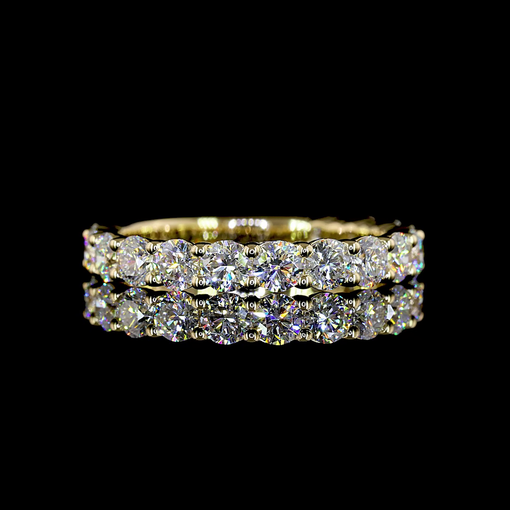 1.55 Cts 14k Yellow Gold Round Shape 3/4 Band Eternity Band