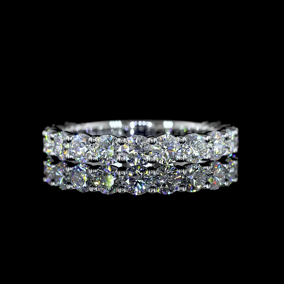 1.53 Cts 14k White Gold Round Shape 3/4 Band Eternity Band