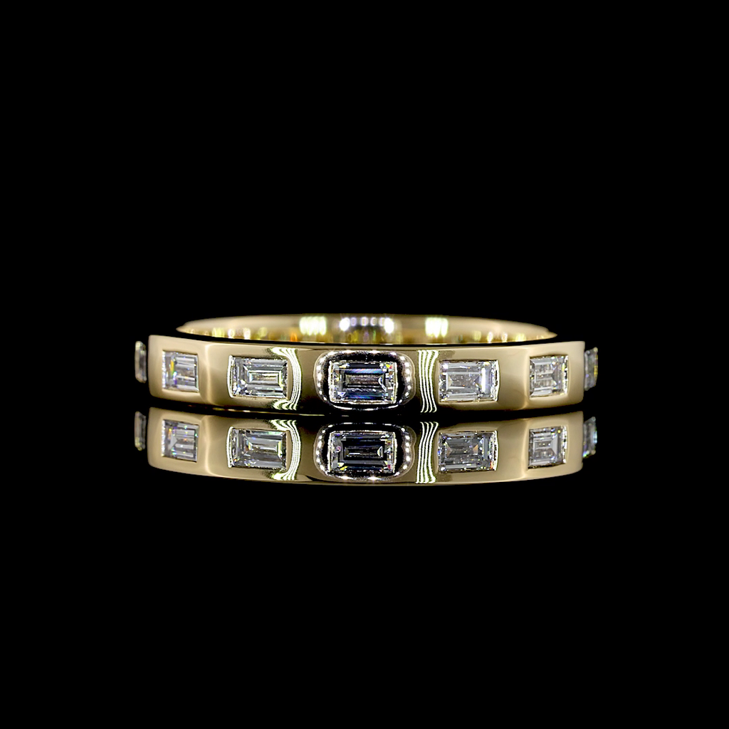 0.44 Cts 14k Yellow Gold Baguette Shape 3/4 Band Eternity Band