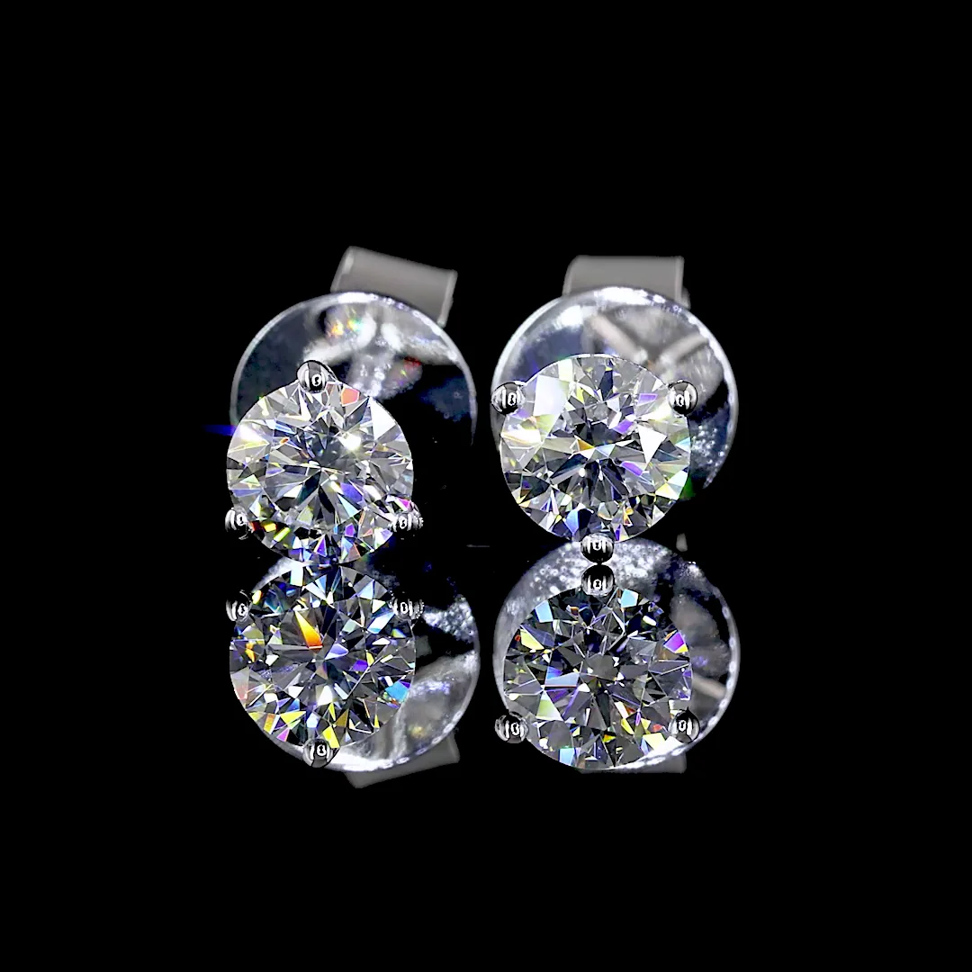 0.49 Cts 14k White Gold Round Shape Martini Earring