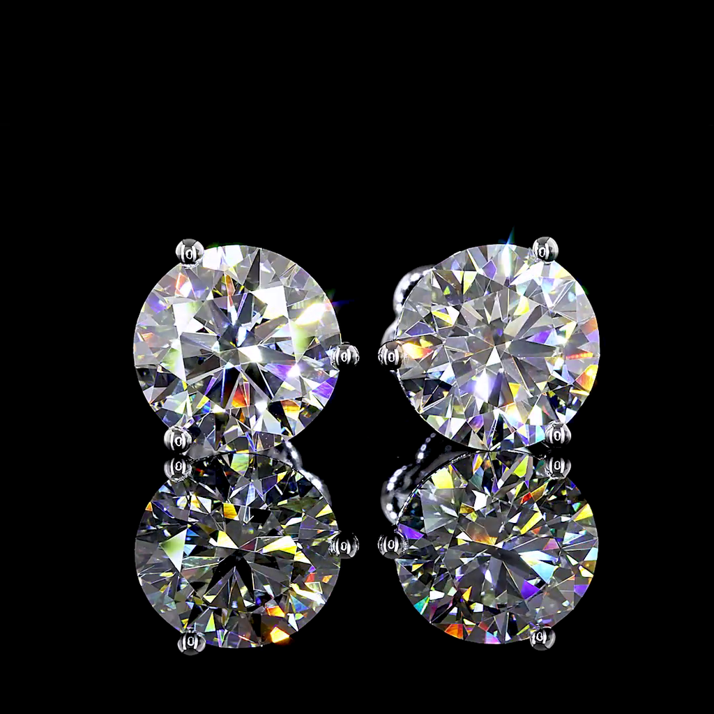 4.03 Cts 14k White Gold Round Shape Martini Earring