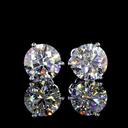 4.03 Cts 14k White Gold Round Shape Martini Earring