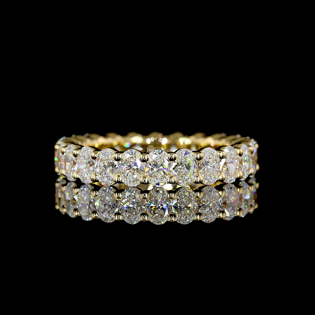 2.52 Cts 18k Yellow Gold Oval Shape Eternity Band Eternity Band