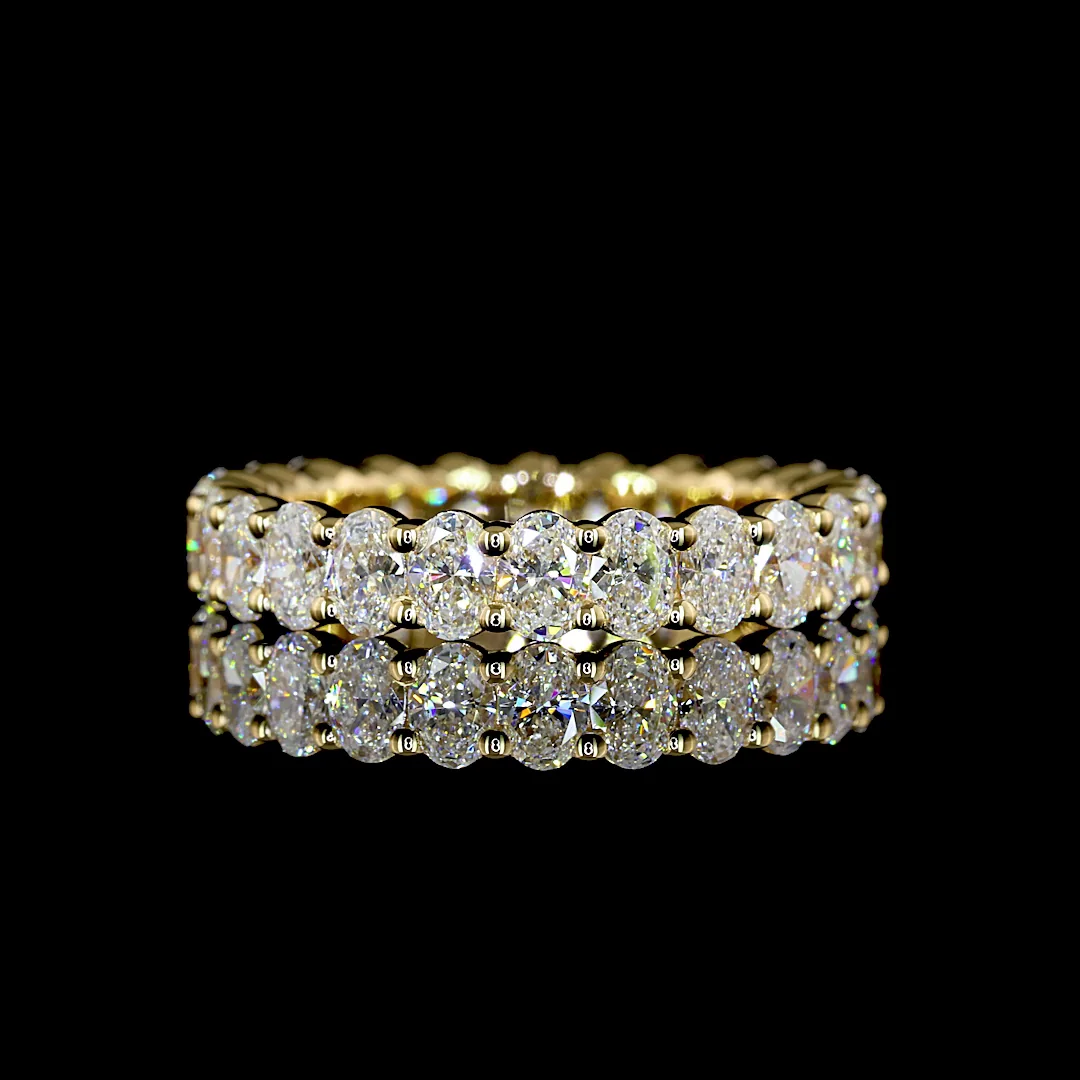2.52 Cts 18k Yellow Gold Oval Shape Eternity Band Eternity Band