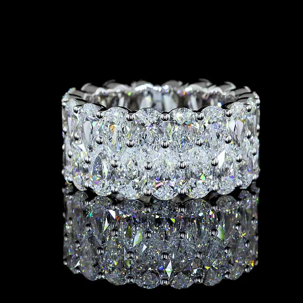 9.88 Cts 14k White Gold Pear Shape Eternity Band Eternity Band