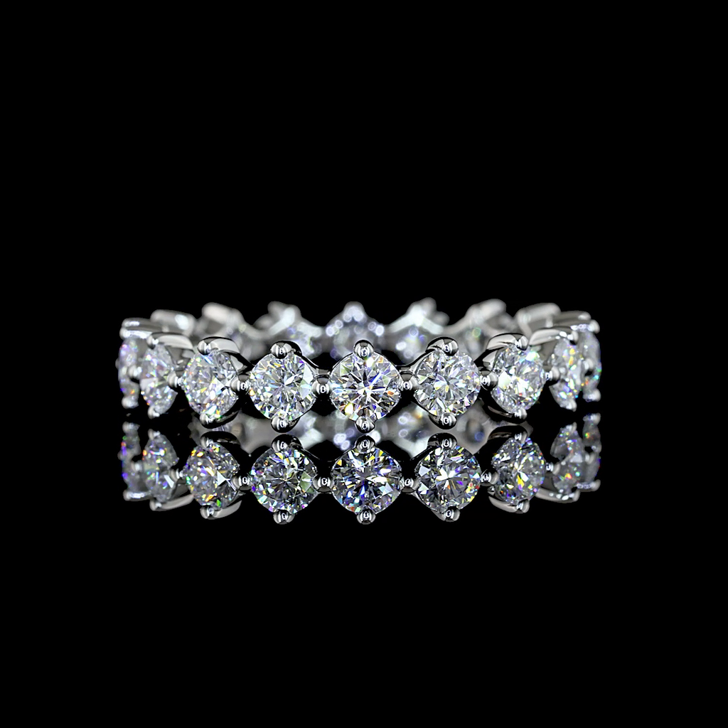 1.34 Cts Platinum Round Shape Eternity Band Eternity Band