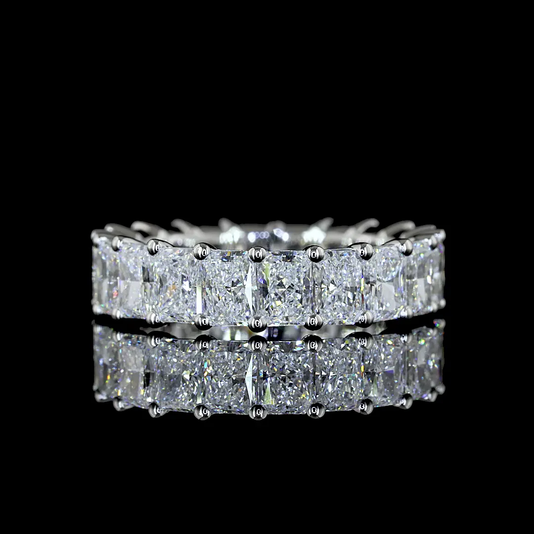 4.06 Cts Platinum Radiant Shape Eternity Band Eternity Band