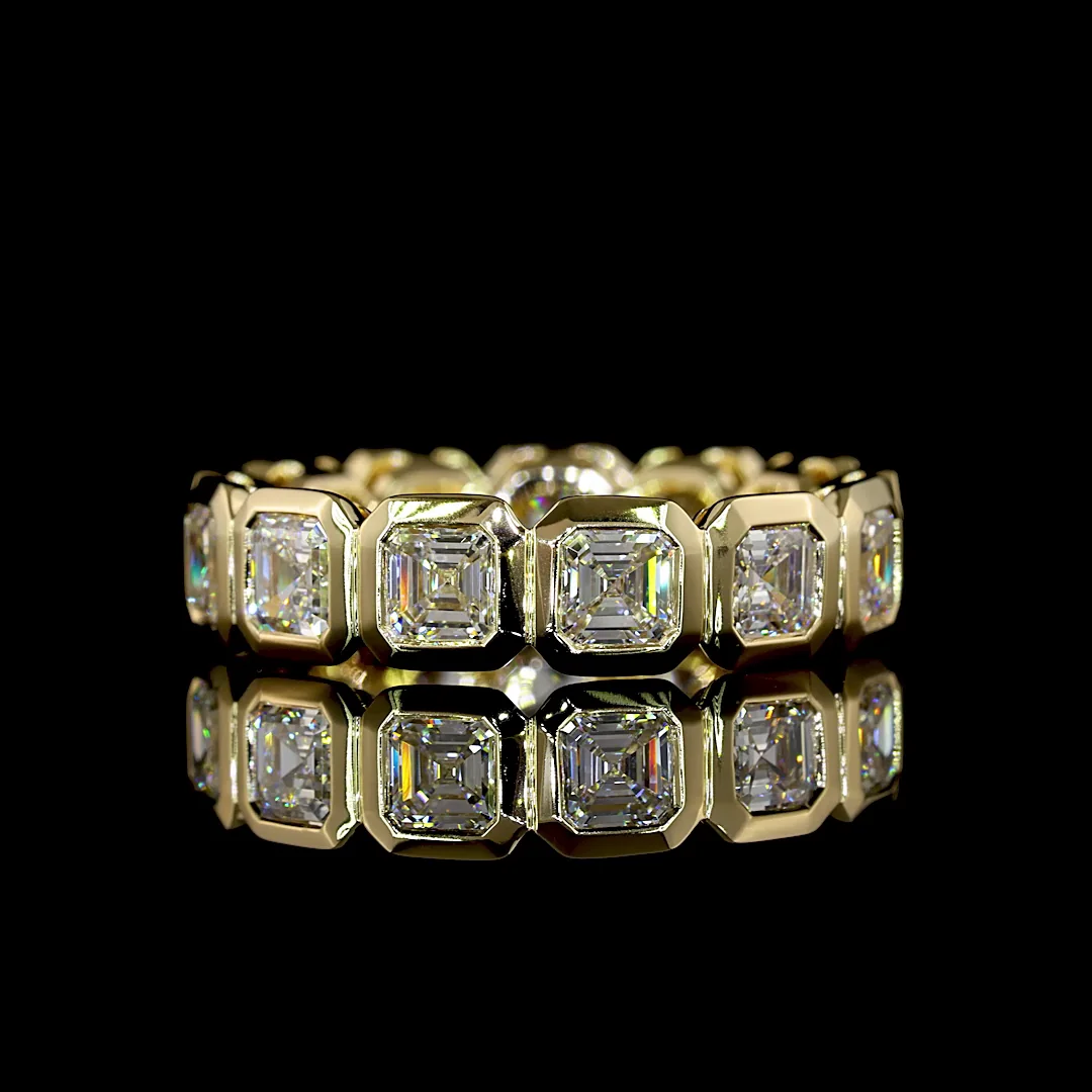 4.01 Cts 14k Yellow Gold Asscher Shape Eternity Band Eternity Band