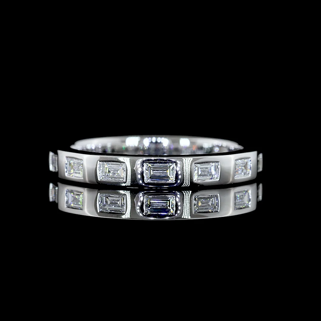 0.44 Cts 14k White Gold Baguette Shape Eternity Band Eternity Band